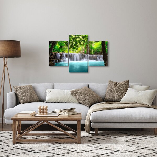 Slika - Vodopad, tirkizna (90x60 cm)