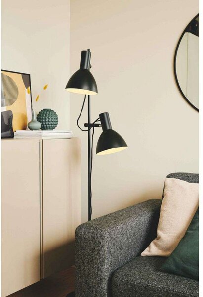 Podne Lampa Halo Design, Crno, Dnevna soba, Metal