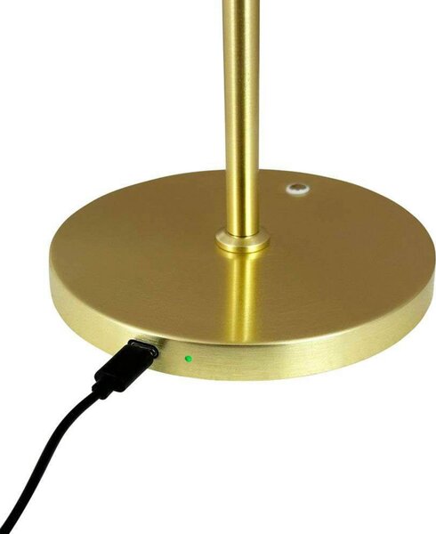 Stolne Lampa Dyberg Larsen, DL20, prigušiv, Zlato / mjed, Spavaća soba, Metal, Dizajn