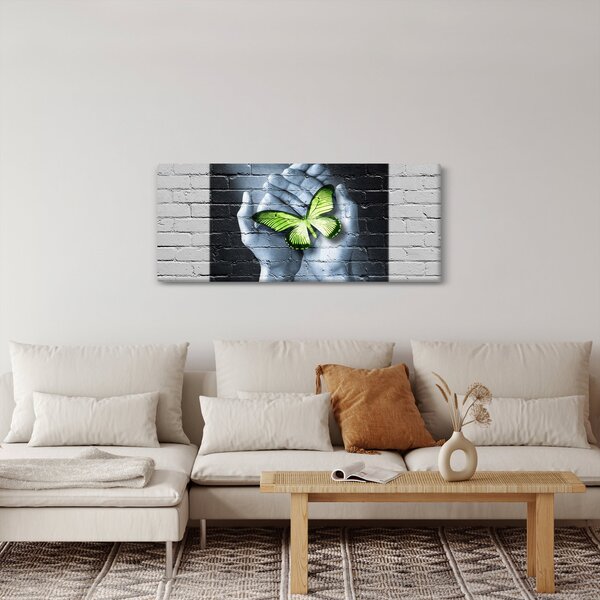 Slika - Zeleni leptir u zidu (120x50 cm)