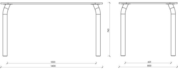 Blagovaonski stol s pločom stola u dekoru hrasta 80x140 cm Meko – noo.ma