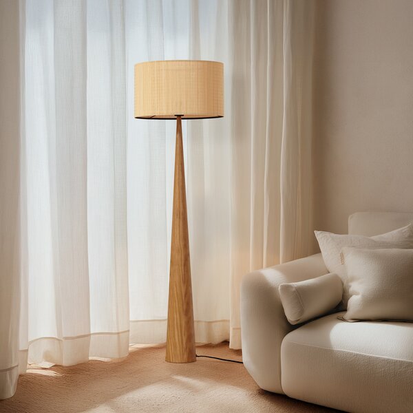 Podne Lampa Lucande, Fabrena, Drvo, Dnevna soba, Drvo
