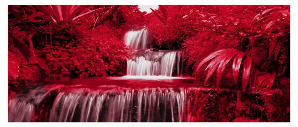 Slika - Indonezijski vodopadi u crvenoj boji (120x50 cm)