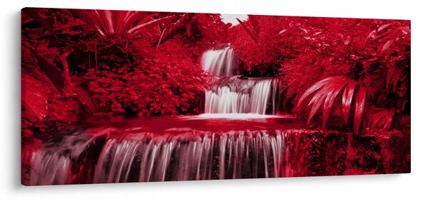 Slika - Indonezijski vodopadi u crvenoj boji (120x50 cm)