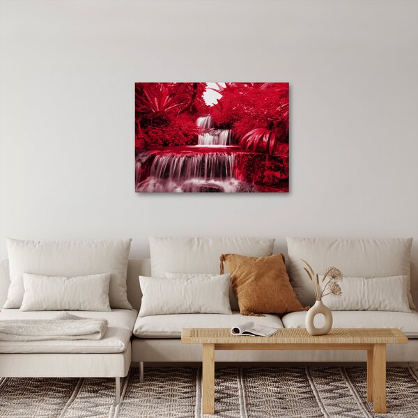 Slika - Indonezijski vodopadi u crvenoj boji (70x50 cm)