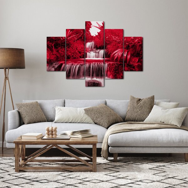 Slika - Indonezijski vodopadi u crvenoj boji (150x105 cm)