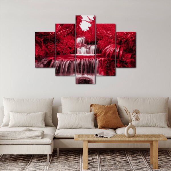 Slika - Indonezijski vodopadi u crvenoj boji (150x105 cm)