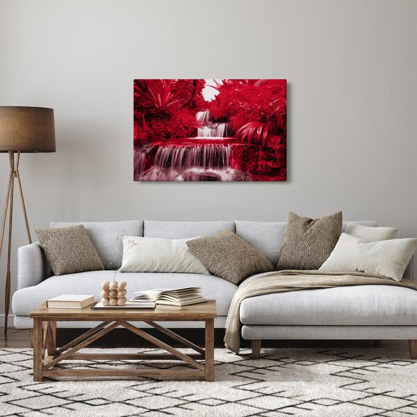 Slika - Indonezijski vodopadi u crvenoj boji (90x60 cm)