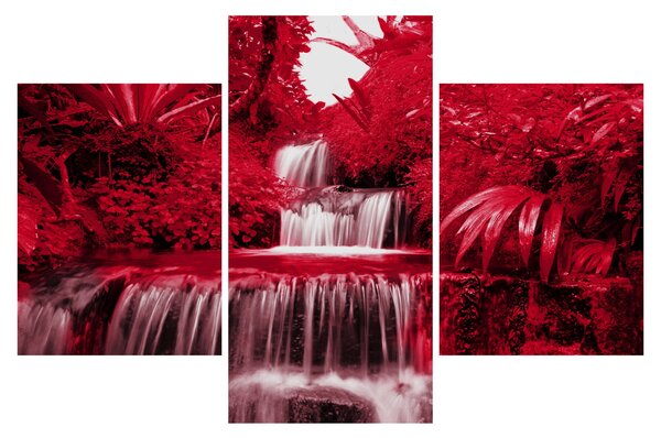 Slika - Indonezijski vodopadi u crvenoj boji (90x60 cm)