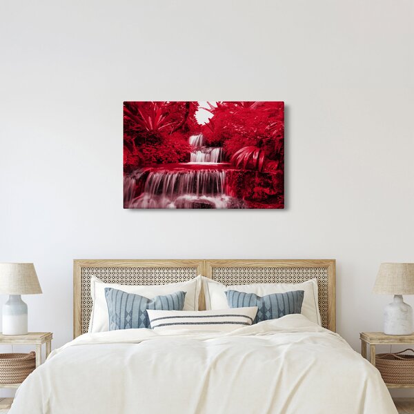 Slika - Indonezijski vodopadi u crvenoj boji (90x60 cm)
