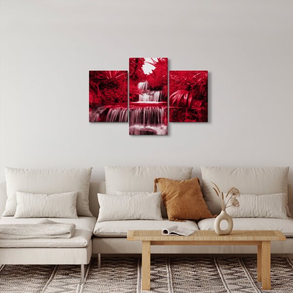 Slika - Indonezijski vodopadi u crvenoj boji (90x60 cm)