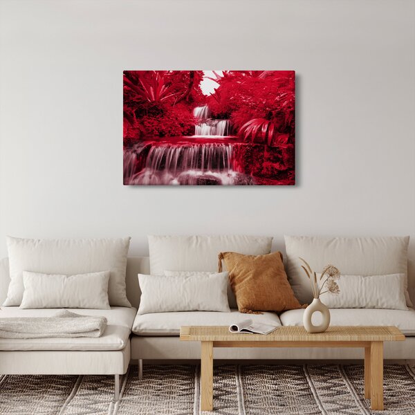 Slika - Indonezijski vodopadi u crvenoj boji (90x60 cm)