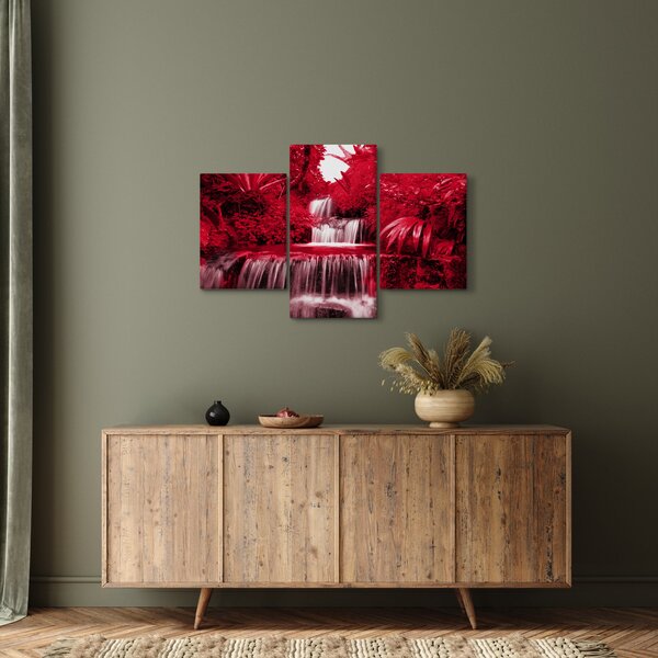 Slika - Indonezijski vodopadi u crvenoj boji (90x60 cm)