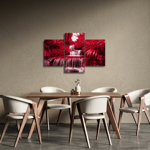Slika - Indonezijski vodopadi u crvenoj boji (90x60 cm)