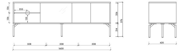 TV komoda boja terakote 160x60x42 cm Met – noo.ma