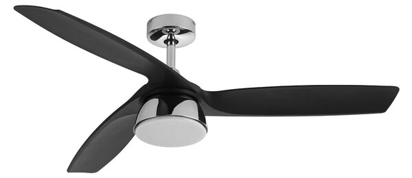 Bronx LED stropni ventilator DC, tih, 132 cm, CCT - Beacon Beacon Lighting, Bronx, prigušiv, Crno, Dnevna soba, Plastika, Moderan