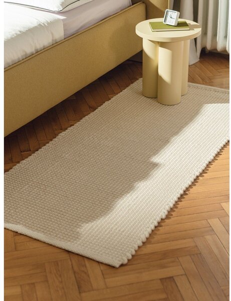 Bež ručno rađena vunena staza 80x170 cm Talo – noo.ma