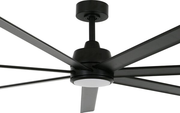 Stropni ventilator s rasvjetom u Atlanti, crni, DC, tih – Beacon Beacon Lighting, Atlanta, prigušiv, Crno, Dnevna soba, Aluminij, Moderan