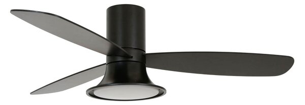 Stropni ventilator Flusso s rasvjetom, crni, 132 cm, tih, Beacon Beacon Lighting, Flusso, prigušiv, Crno, Dnevna soba, Drvo, Moderan