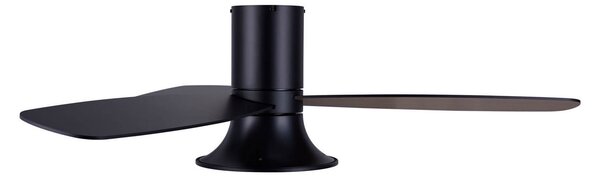 Stropni ventilator Flusso s rasvjetom, crni, 132 cm, tih, Beacon Beacon Lighting, Flusso, prigušiv, Crno, Dnevna soba, Drvo, Moderan