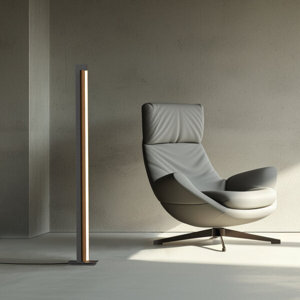 Podne Lampa PURE, PURE Lines Floor, prigušiv, Drvo, Dnevna soba, Drvo