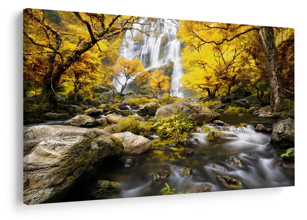 Slika - Slapovi u jesenskom pejzažu, žuti (90x60 cm)