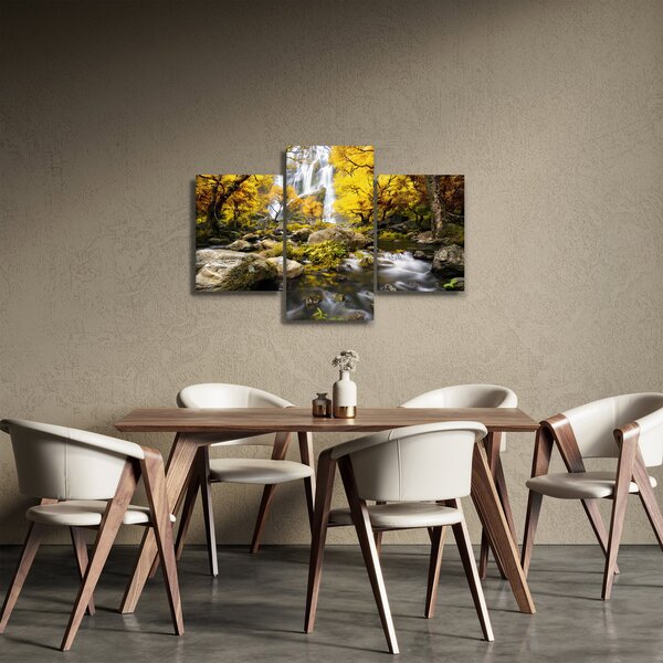 Slika - Slapovi u jesenskom pejzažu, žuti (90x60 cm)