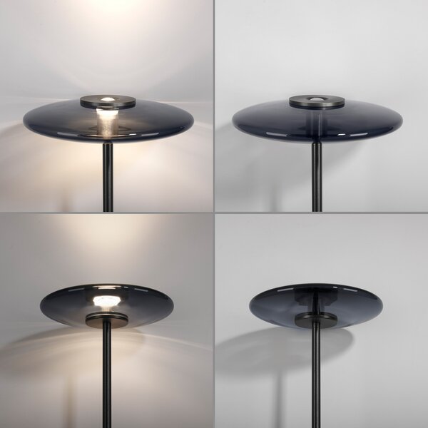 Podne Lampa PURE, Vitrum, prigušiv, Sivo, Dnevna soba, Aluminij, Moderan