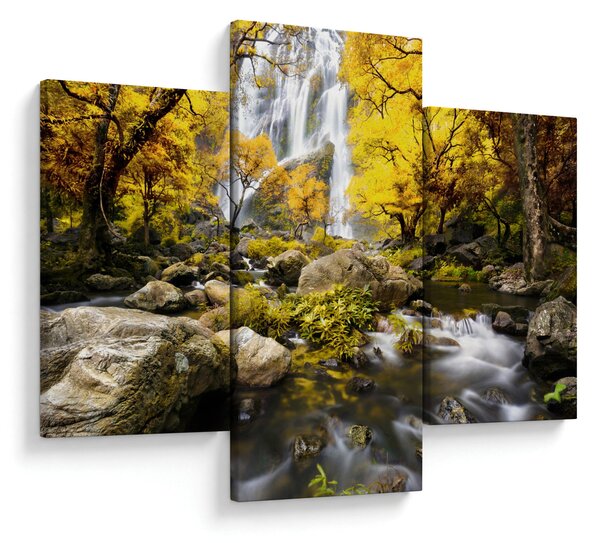 Slika - Slapovi u jesenskom pejzažu, žuti (90x60 cm)