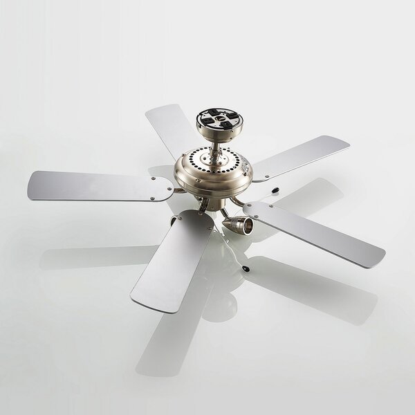 Stropni ventilator Anariki s lampom, tih, srebrni - Lindby Lindby, Anariki, Metalik, Dnevna soba, Metal, Seoska kuća / rustikalni