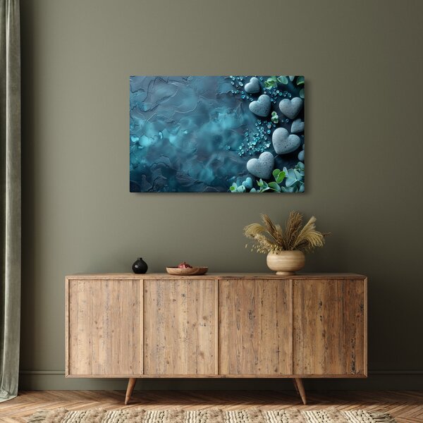Slika - Kamenje u obliku srca (90x60 cm)