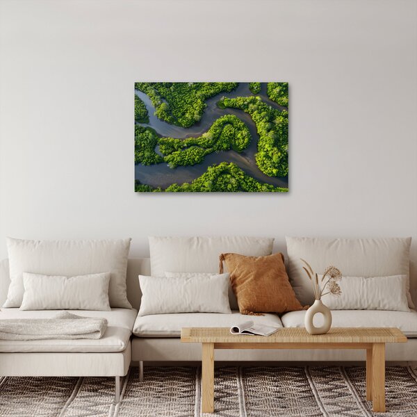 Slika - Šumski krajolik s rijekom (70x50 cm)