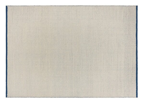Plavi/bež ručno rađen vunen tepih 140x200 cm Lenu – noo.ma