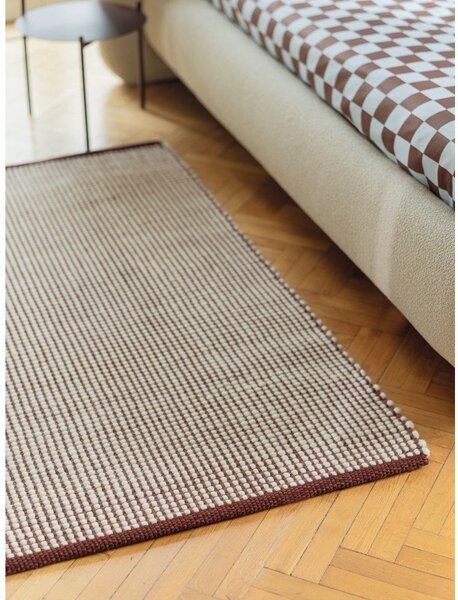 Bordo/u prirodnoj boji ručno rađen vunen tepih 140x200 cm Talo – noo.ma