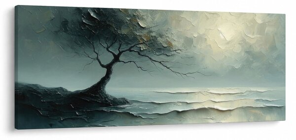 Slika - Uljana slika stabla s oceanom (120x50 cm)
