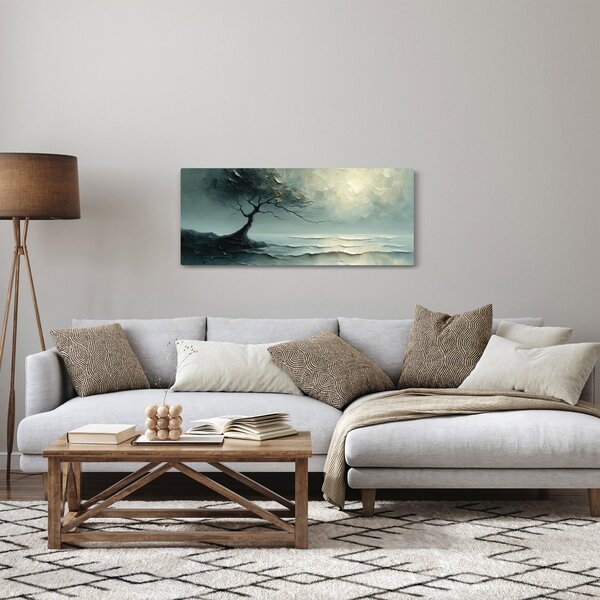 Slika - Uljana slika stabla s oceanom (120x50 cm)