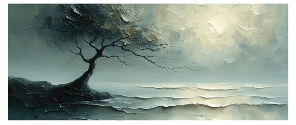 Slika - Uljana slika stabla s oceanom (120x50 cm)