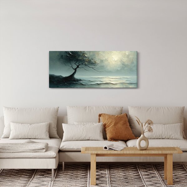 Slika - Uljana slika stabla s oceanom (120x50 cm)