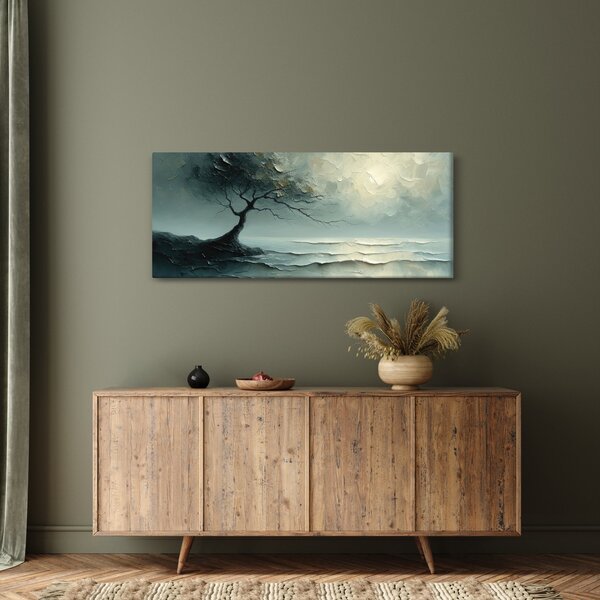 Slika - Uljana slika stabla s oceanom (120x50 cm)
