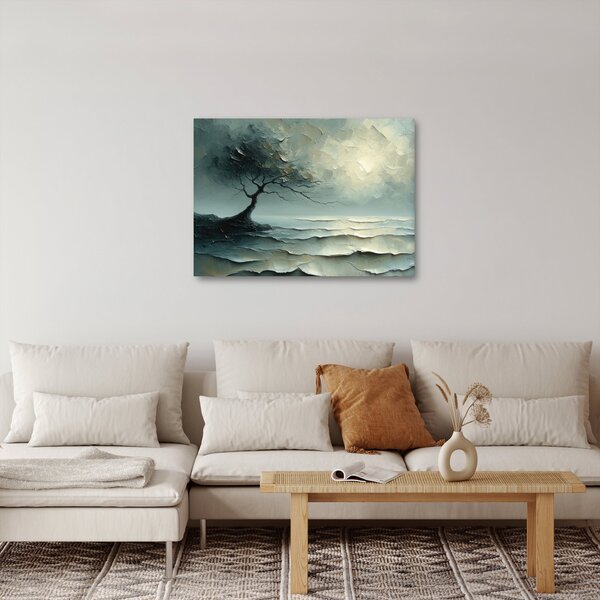 Slika - Uljana slika stabla s oceanom (70x50 cm)