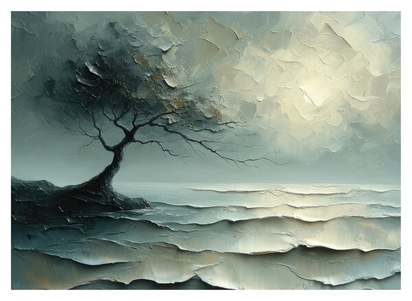 Slika - Uljana slika stabla s oceanom (70x50 cm)