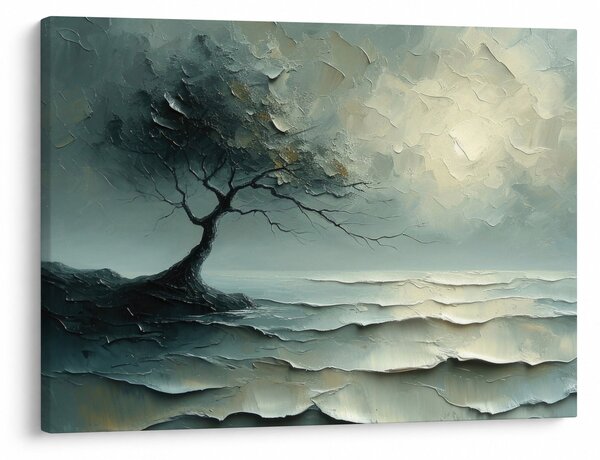 Slika - Uljana slika stabla s oceanom (70x50 cm)
