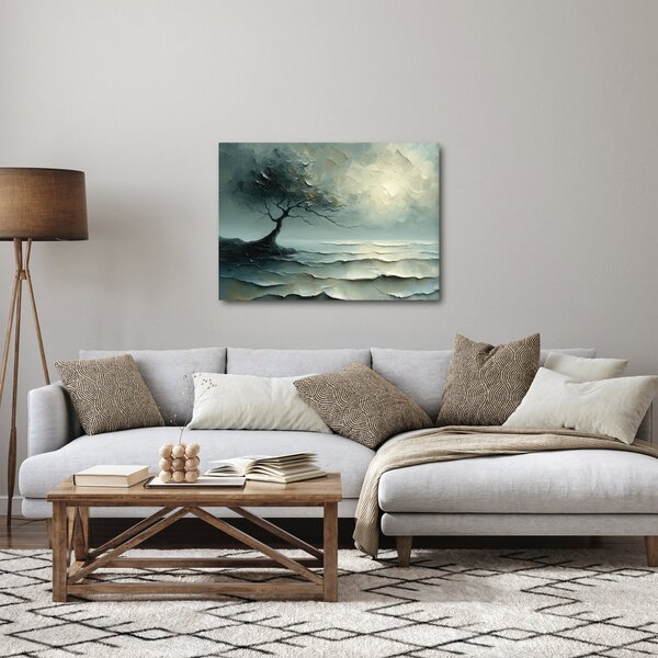 Slika - Uljana slika stabla s oceanom (70x50 cm)