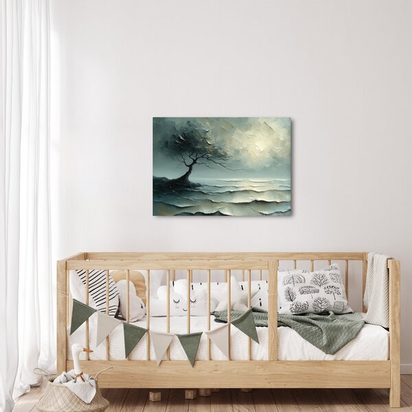 Slika - Uljana slika stabla s oceanom (70x50 cm)