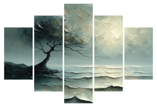 Slika - Uljana slika stabla s oceanom (150x105 cm)