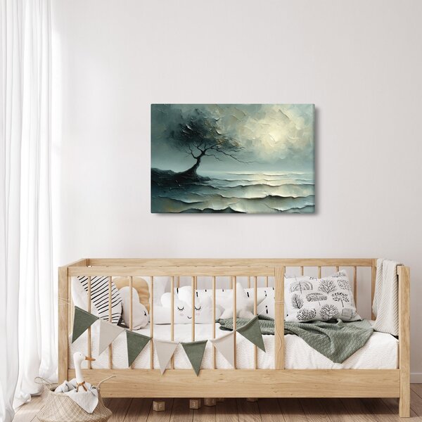 Slika - Uljana slika stabla s oceanom (90x60 cm)