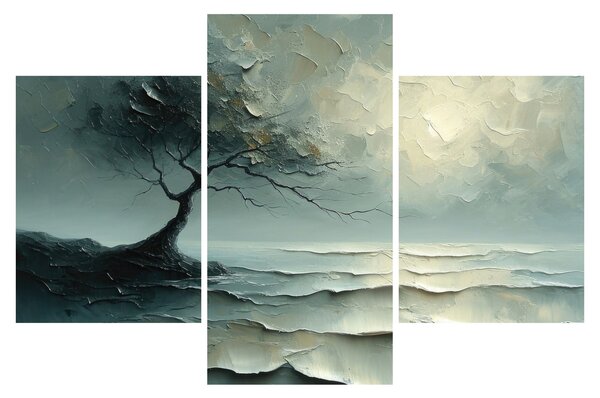 Slika - Uljana slika stabla s oceanom (90x60 cm)