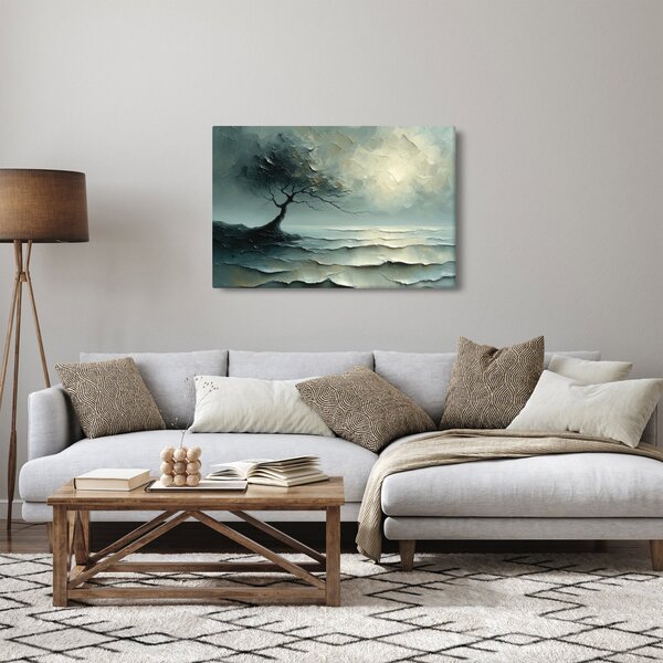 Slika - Uljana slika stabla s oceanom (90x60 cm)