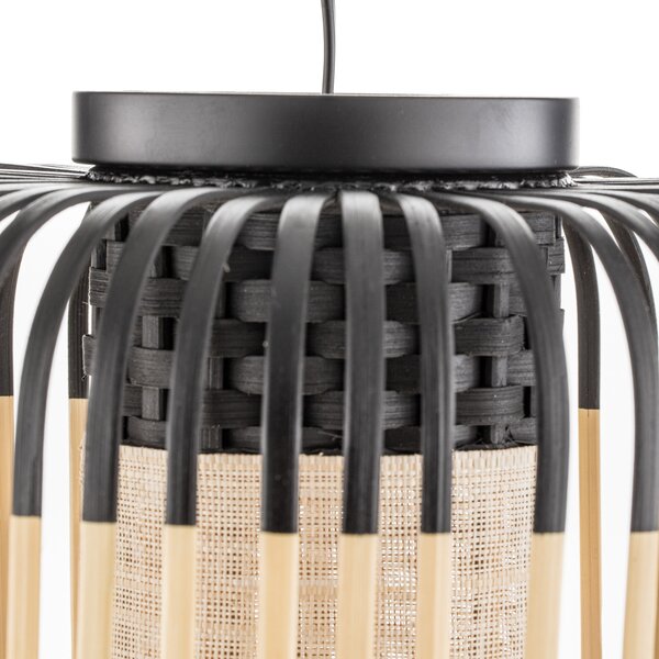 Stropne Svjetiljka Forestier, Bamboo Light S, prigušiv, Crno, Dnevna soba, Bambus, Dizajn