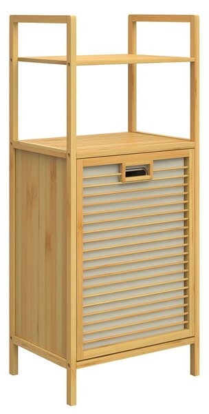 Bambuski regal s košarom za rublje DORIS, 40x30x95 cm, smeđa/krem Casaria